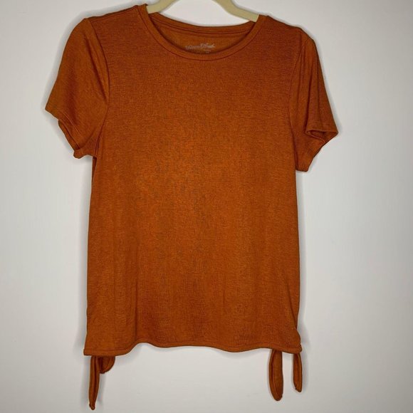 Universal Thread Spice Orange Basic‎ SideTie Tee Sm - Picture 2 of 6